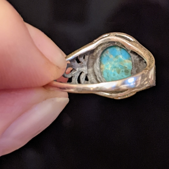 Arizona Mohave Turquoise 925 Silver Ring, size 8.5 - Picture 11 of 15